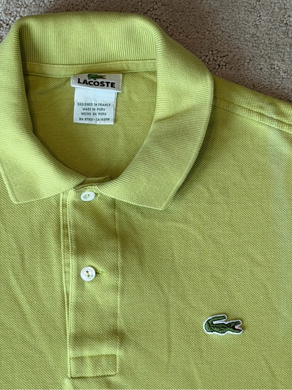 Lacoste Men's Light Lime Green Piqué Polo